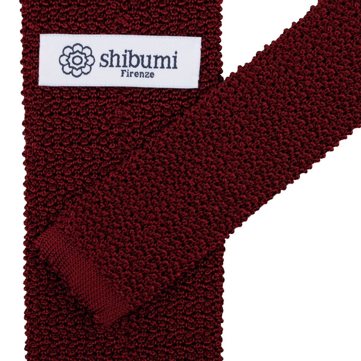 Crunchy Silk Knit Tie - Cherry