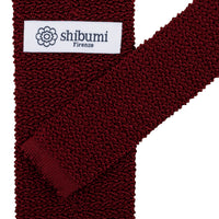 Crunchy Silk Knit Tie - Cherry