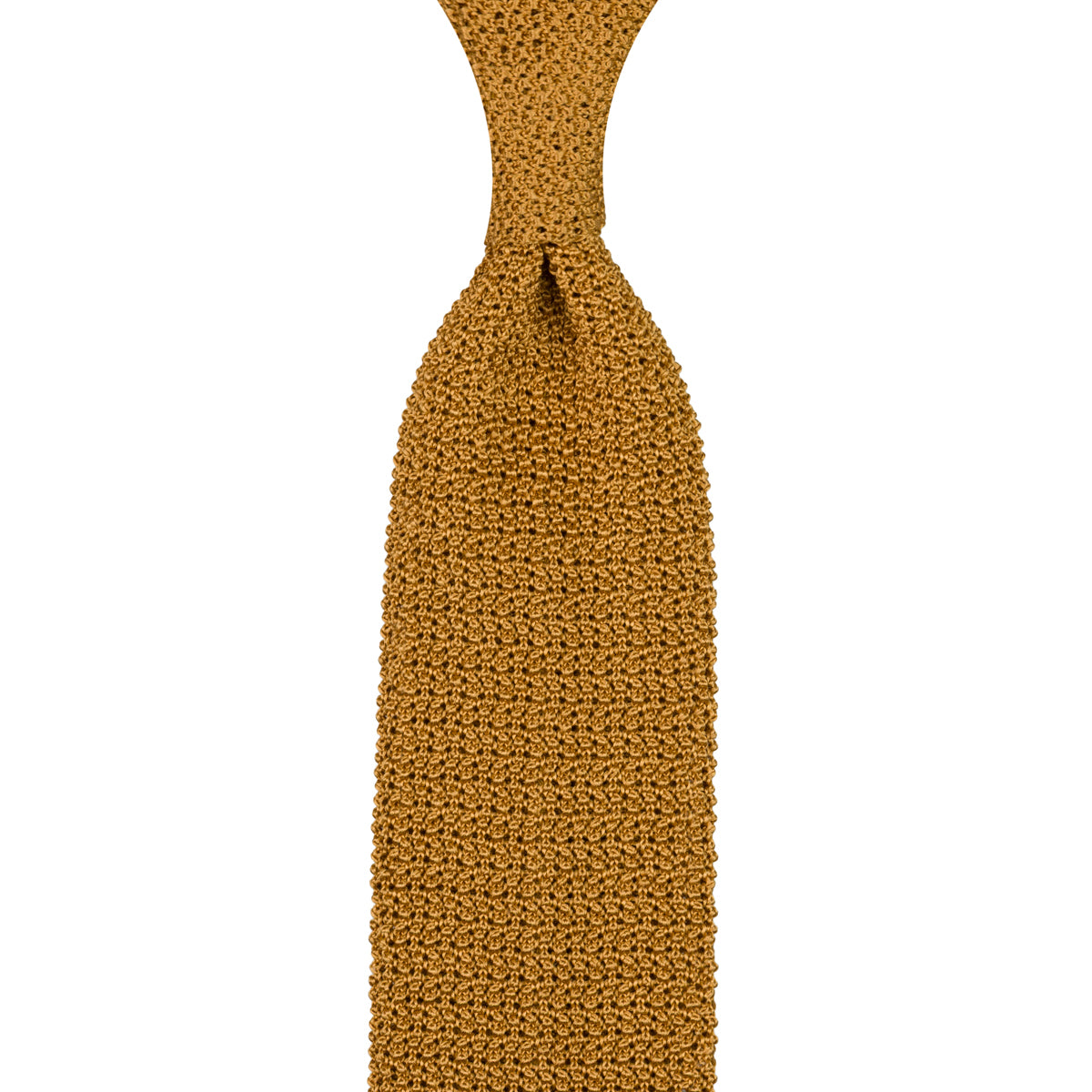 Crunchy Silk Knit Tie - Mustard