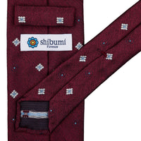 Floral Herringbone Jacquard Silk Tie - Burgundy