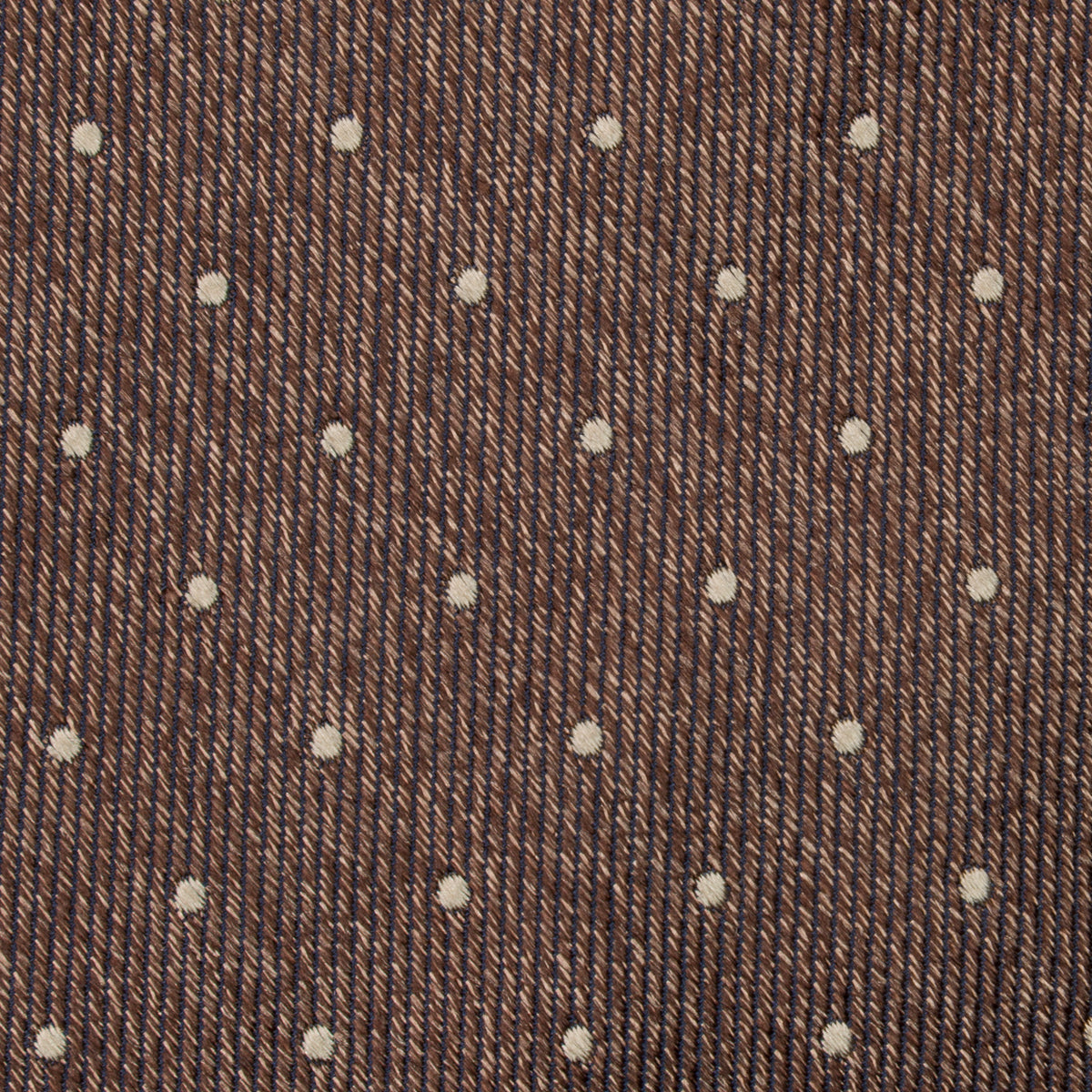 Dotted Jacquard Silk Tie - Brown Mottled - Hand-Rolled