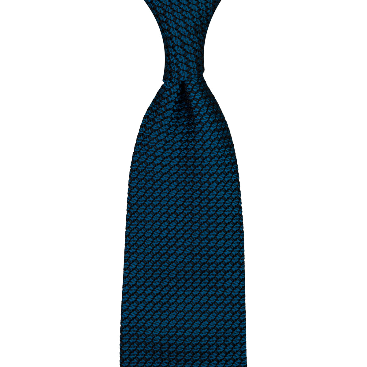 Kuska Handwoven Grossa Grenadine Silk Tie  - Steel Blue