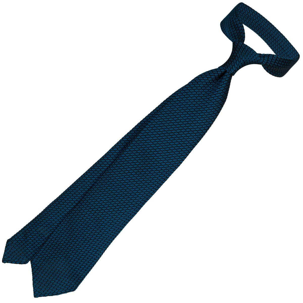 Kuska Handwoven Grossa Grenadine Silk Tie  - Steel Blue