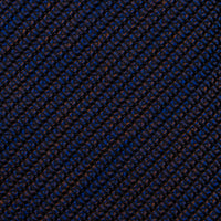 Kuska Handwoven Fina Grenadine Silk Tie  - Navy / Brown Mottled