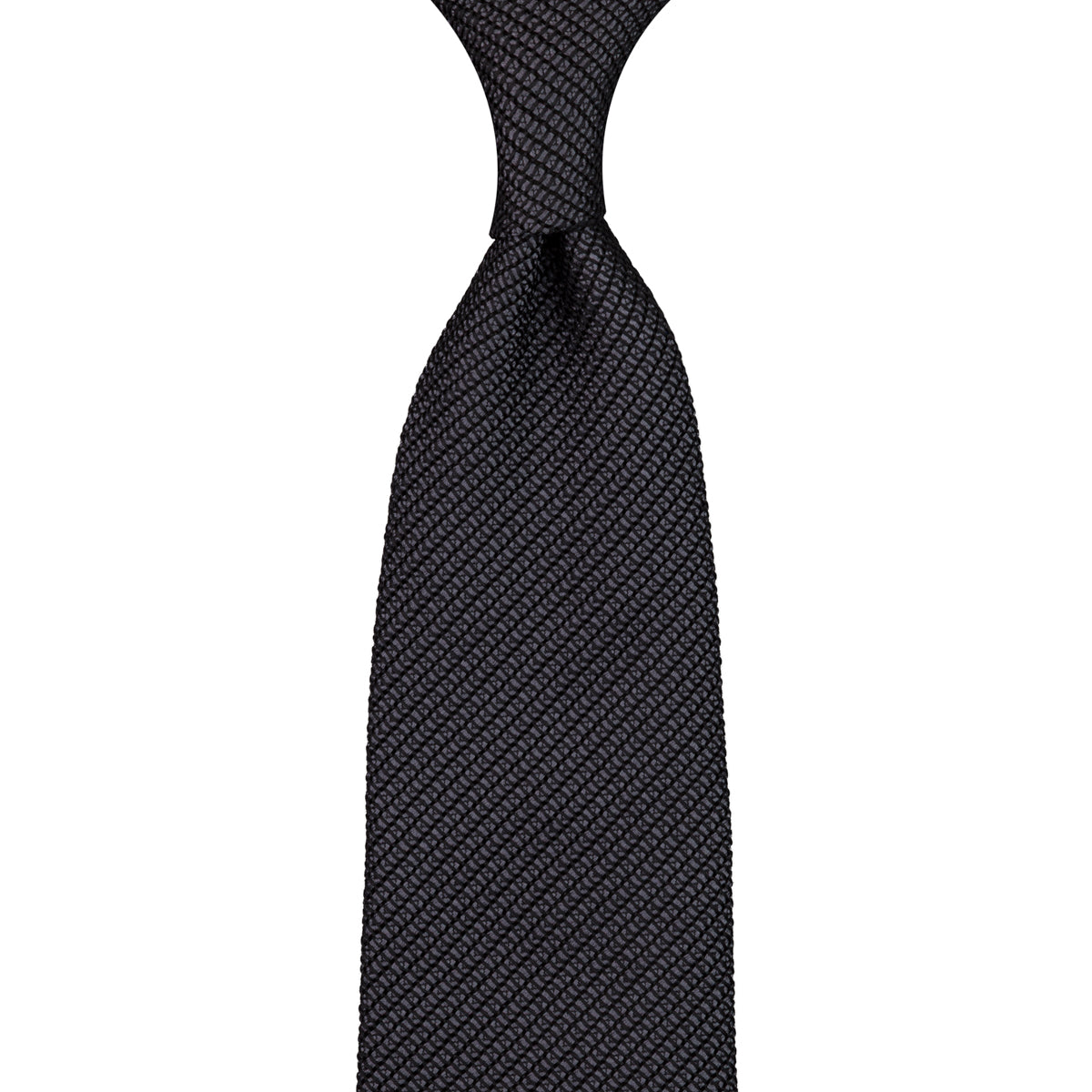 Kuska Handwoven Fina Grenadine Silk Tie  - Charcoal