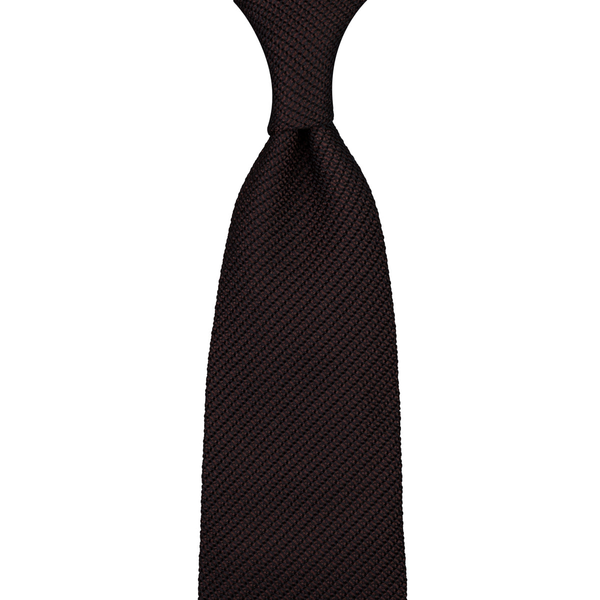 Kuska Handwoven Fina Grenadine Silk Tie  - Chocolate