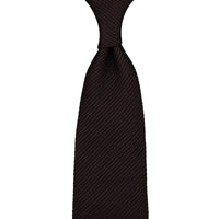 Kuska Handwoven Fina Grenadine Silk Tie  - Chocolate