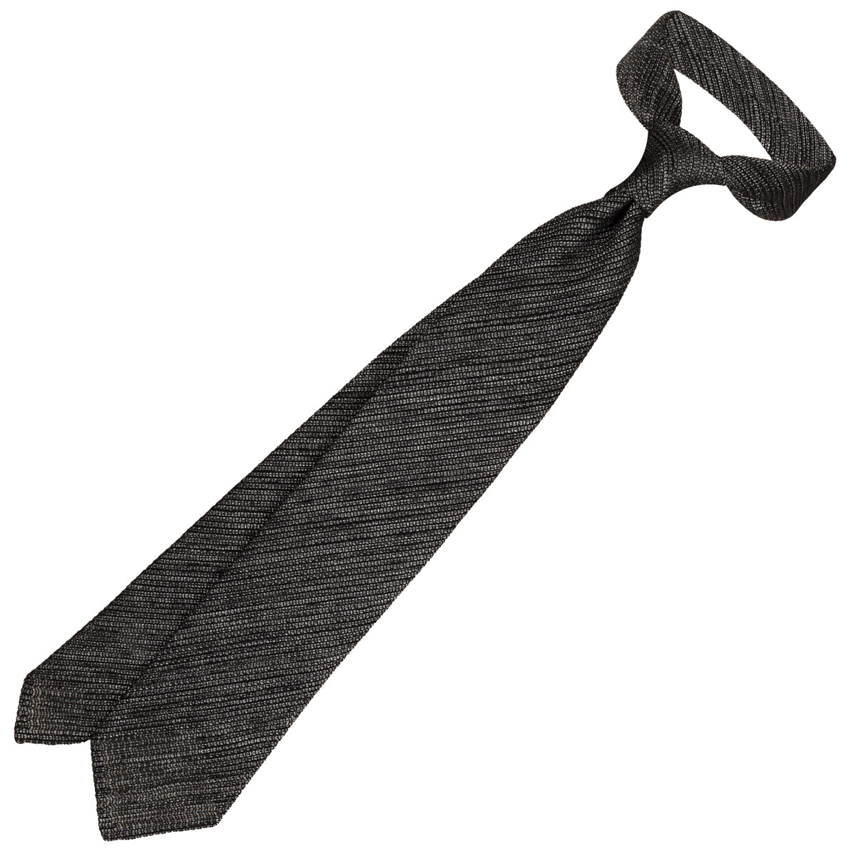 Kuska Handwoven Fina Grenadine Silk Tie  - Black Mottled