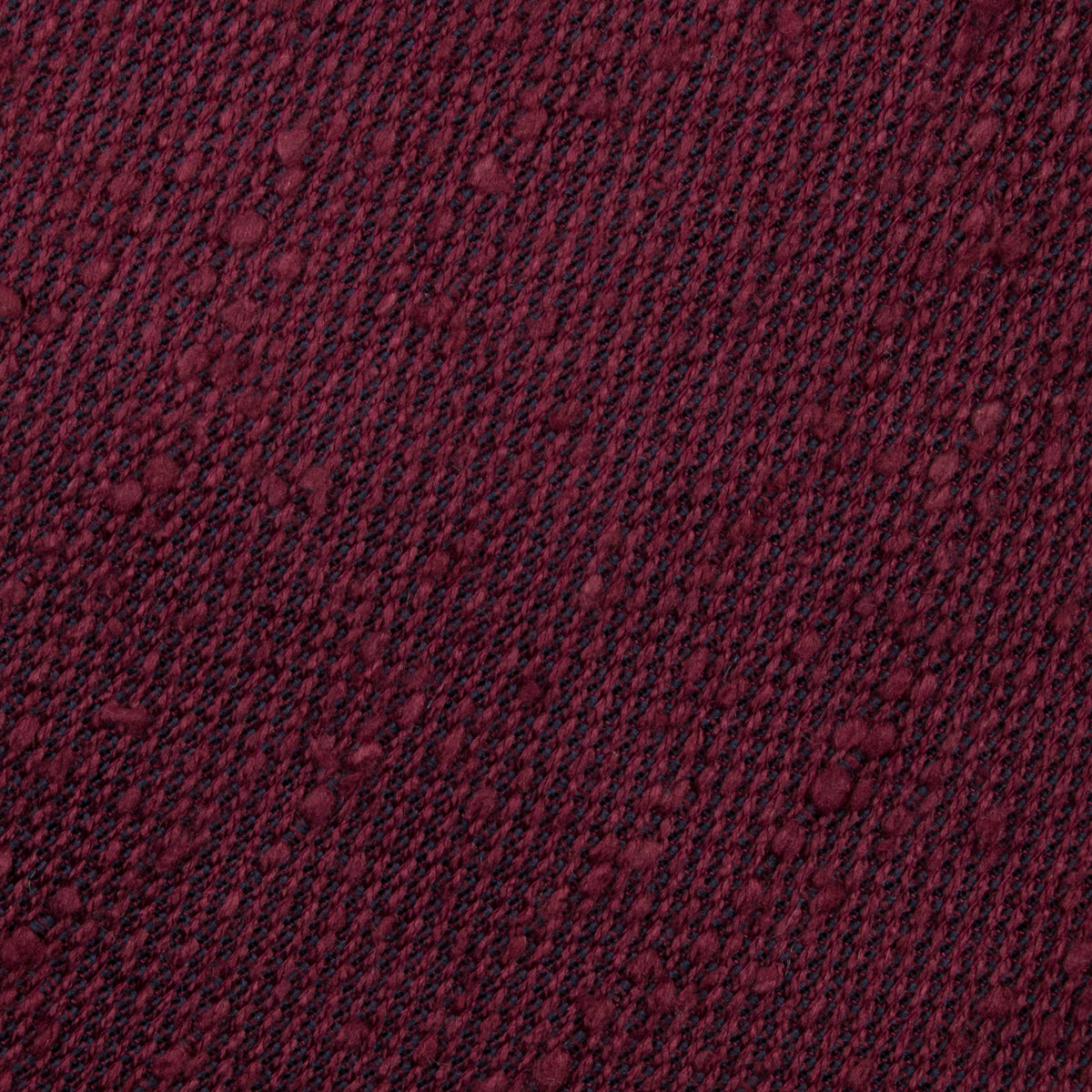 Big Twill Shantung Silk Tie - Burgundy - Hand-Rolled
