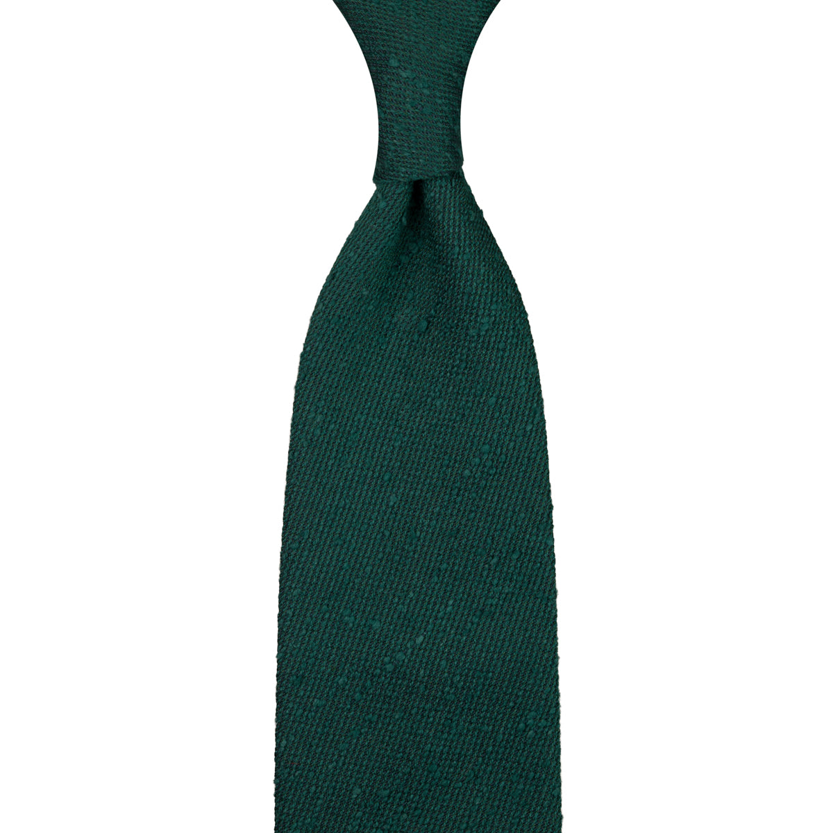 Big Twill Shantung Silk Tie - Forest - Hand-Rolled
