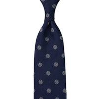 Shibumi-Flower Fina Grenadine Silk Tie - Navy