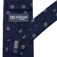 Shibumi-Flower Fina Grenadine Silk Tie - Navy