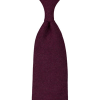 Plain Cashmere Tie - Burgundy - Hand-Rolled