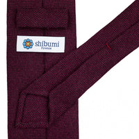 Plain Cashmere Tie - Burgundy - Hand-Rolled
