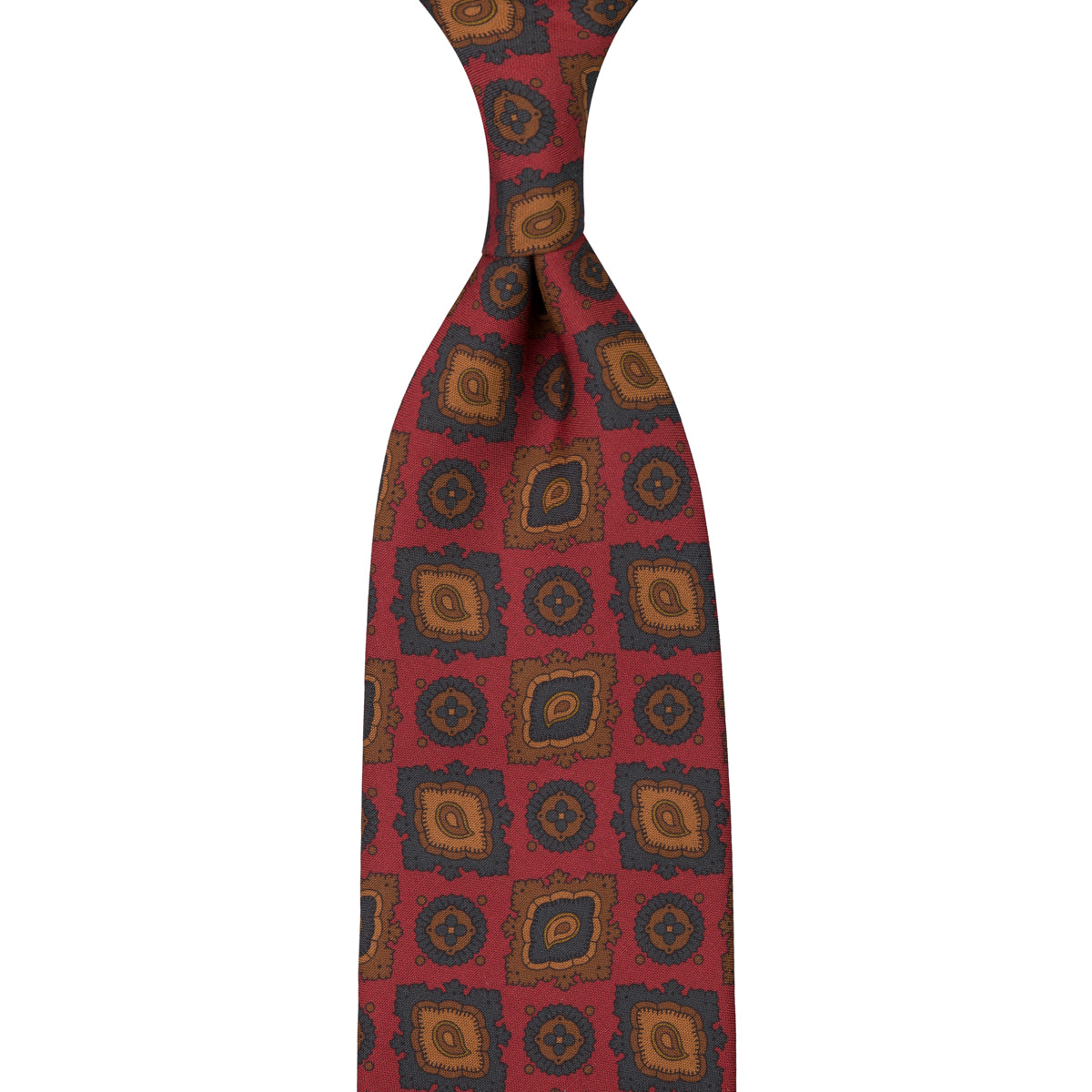 Copper Madder Silk Tie - Cherry - Hand-Rolled