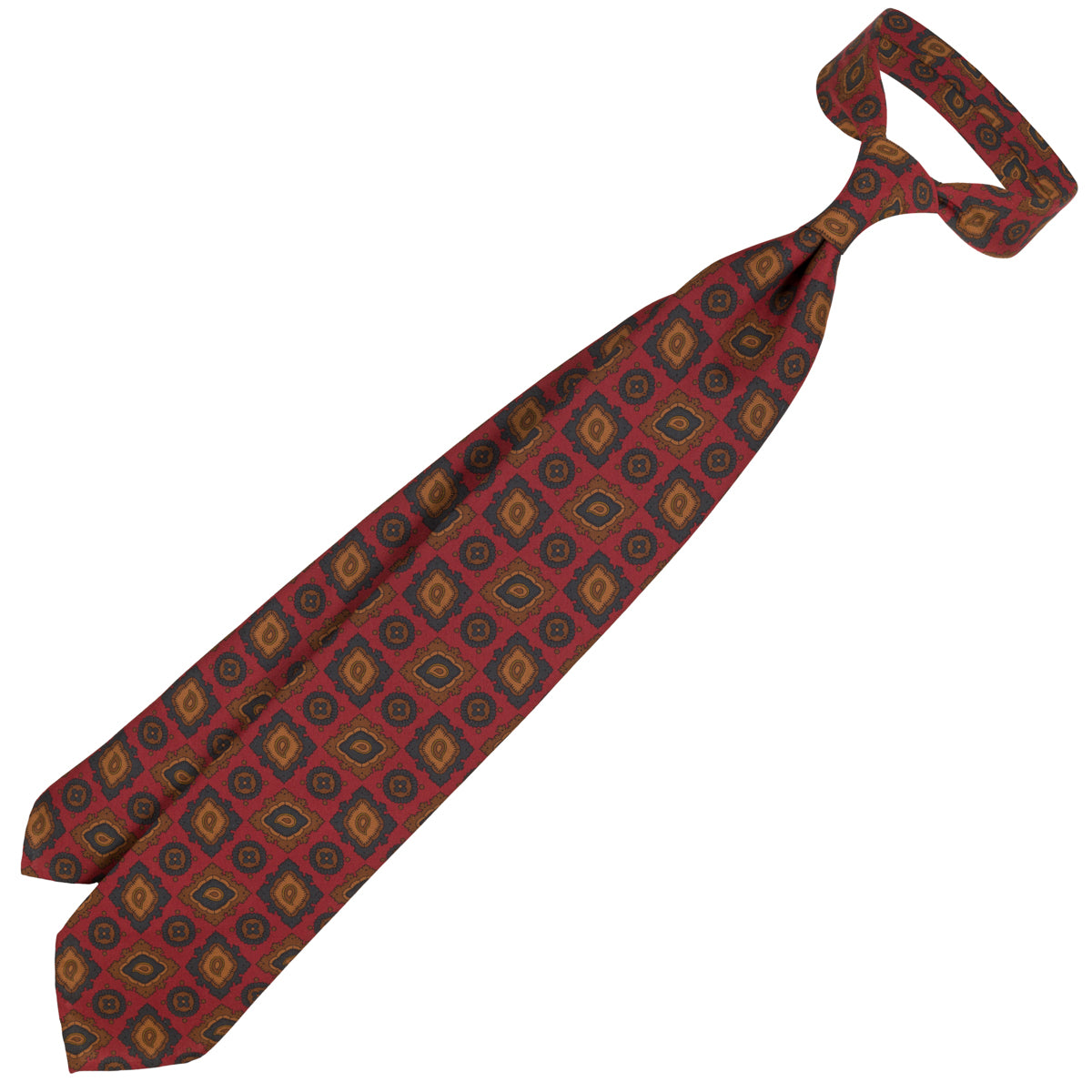 Copper Madder Silk Tie - Cherry - Hand-Rolled