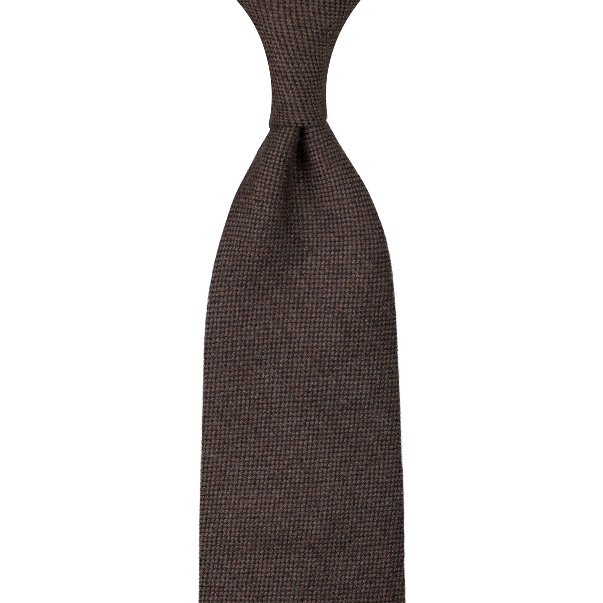 Plain Cashmere Tie - Hazelnut - Hand-Rolled