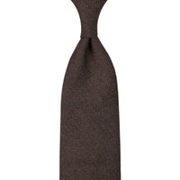 Plain Cashmere Tie - Hazelnut - Hand-Rolled