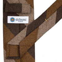 Striped Cashmere Tie - Brown / Copper / Beige