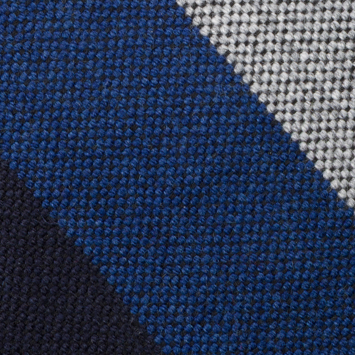 Striped Cashmere Tie - Navy / Blue / White