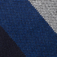Striped Cashmere Tie - Navy / Blue / White