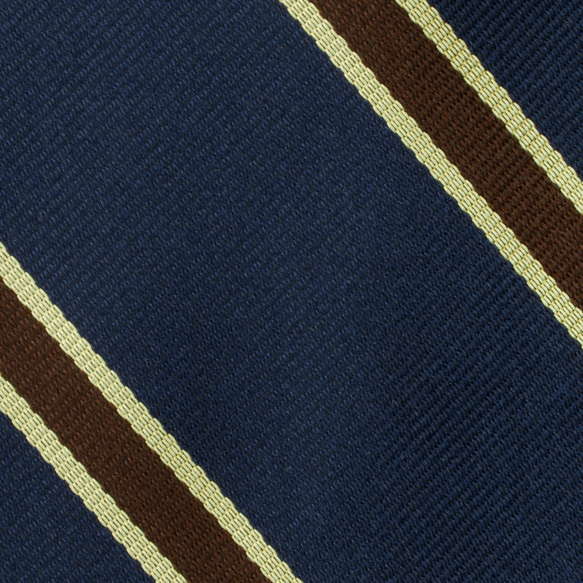 Repp Stripe Silk Tie - Navy - Hand-Rolled