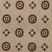 Floral Jacquard Silk Tie - Beige - Hand-Rolled