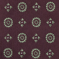 Floral Jacquard Silk Tie - Burgundy - Hand-Rolled