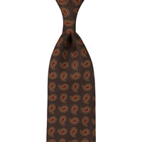 Copper Madder Silk Tie - Espresso - Hand-Rolled