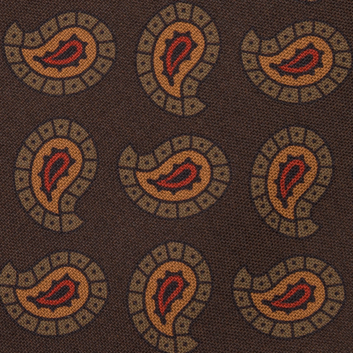 Copper Madder Silk Tie - Espresso - Hand-Rolled