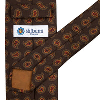Copper Madder Silk Tie - Espresso - Hand-Rolled