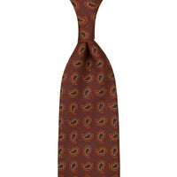 Copper Madder Silk Tie - Brown - Hand-Rolled