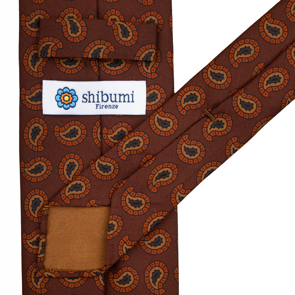 Copper Madder Silk Tie - Brown - Hand-Rolled
