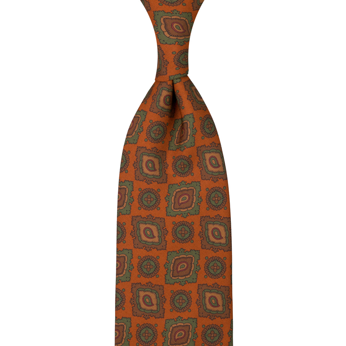 Copper Madder Silk Tie - Rust - Hand-Rolled