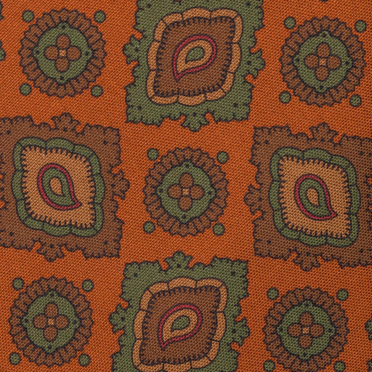 Copper Madder Silk Tie - Rust - Hand-Rolled