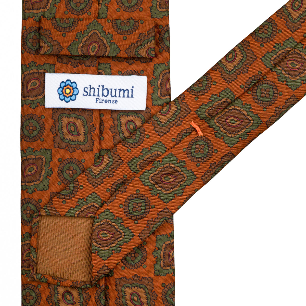 Copper Madder Silk Tie - Rust - Hand-Rolled