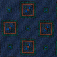Ancient Madder Silk Tie - Navy - Hand-Rolled