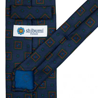 Ancient Madder Silk Tie - Navy - Hand-Rolled
