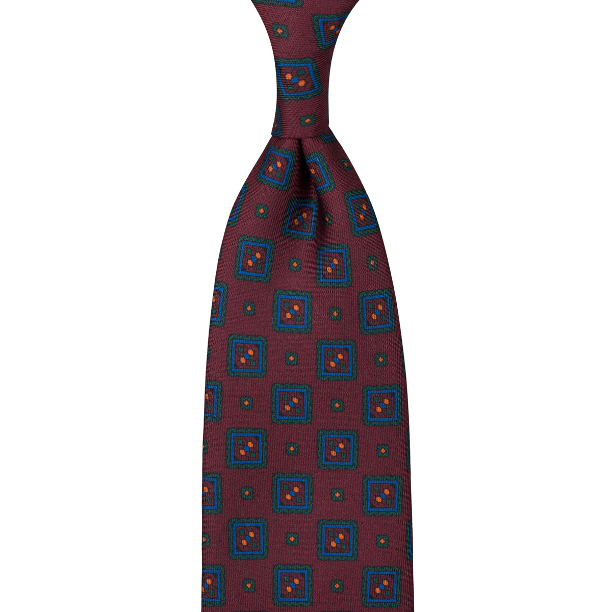 Ancient Madder Silk Tie - Burgundy - Hand-Rolled
