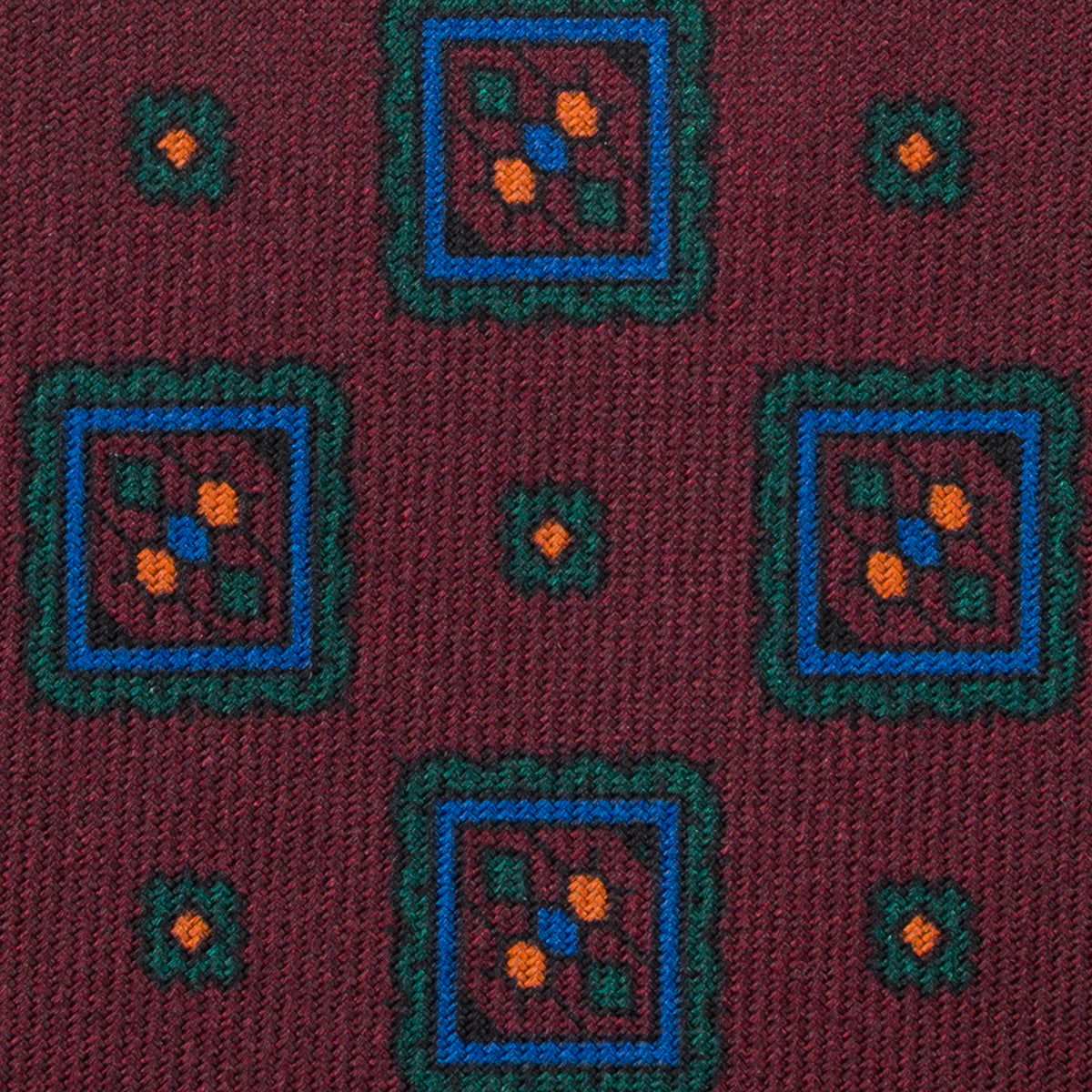 Ancient Madder Silk Tie - Burgundy - Hand-Rolled