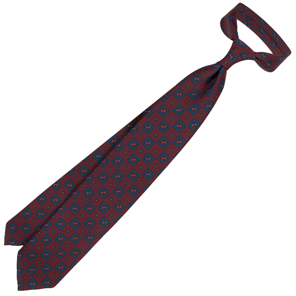 Ancient Madder Silk Tie - Burgundy - Hand-Rolled