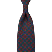 Ancient Madder Silk Tie - Navy - Hand-Rolled