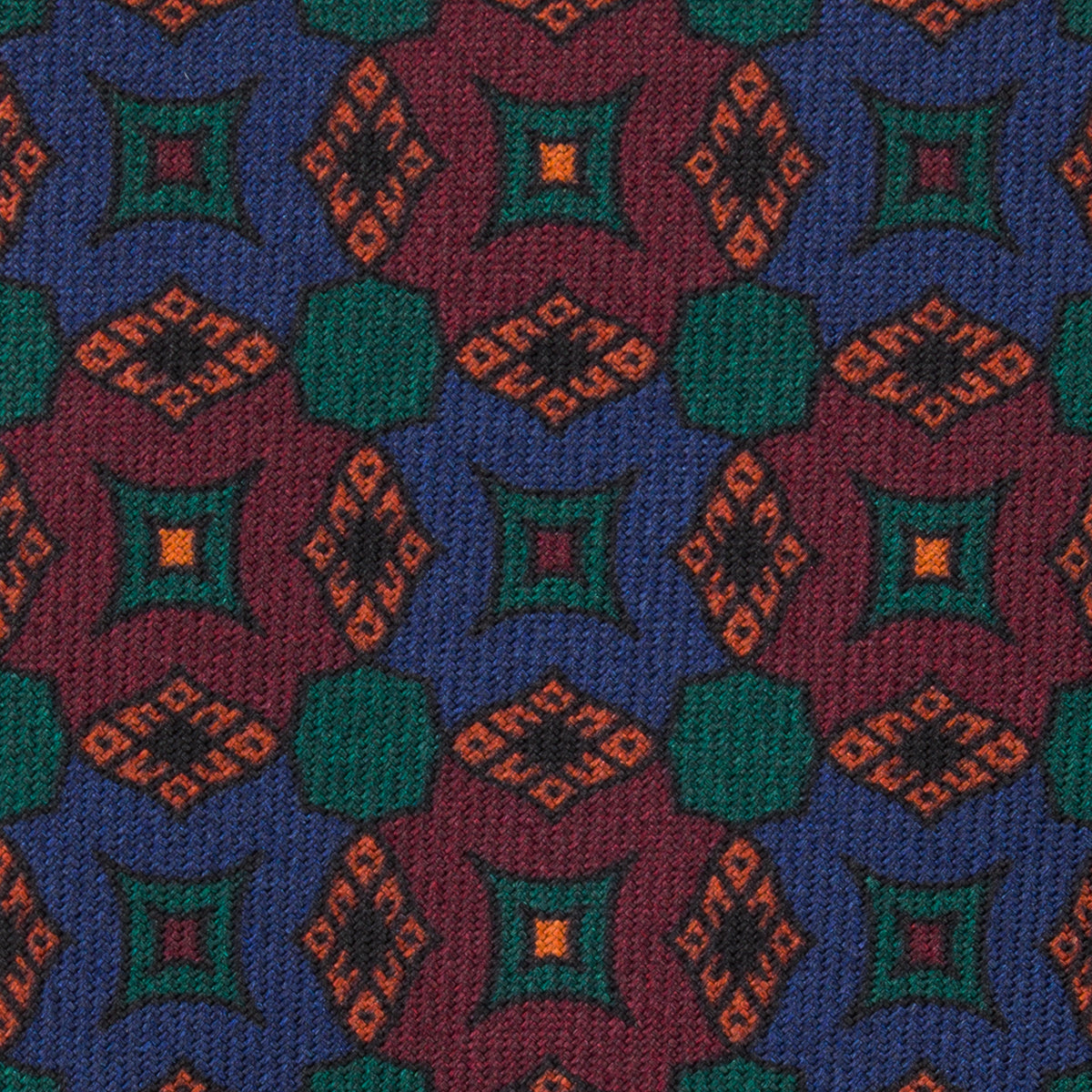 Ancient Madder Silk Tie - Navy - Hand-Rolled