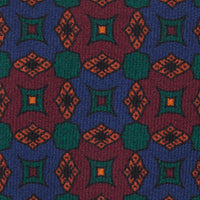 Ancient Madder Silk Tie - Navy - Hand-Rolled