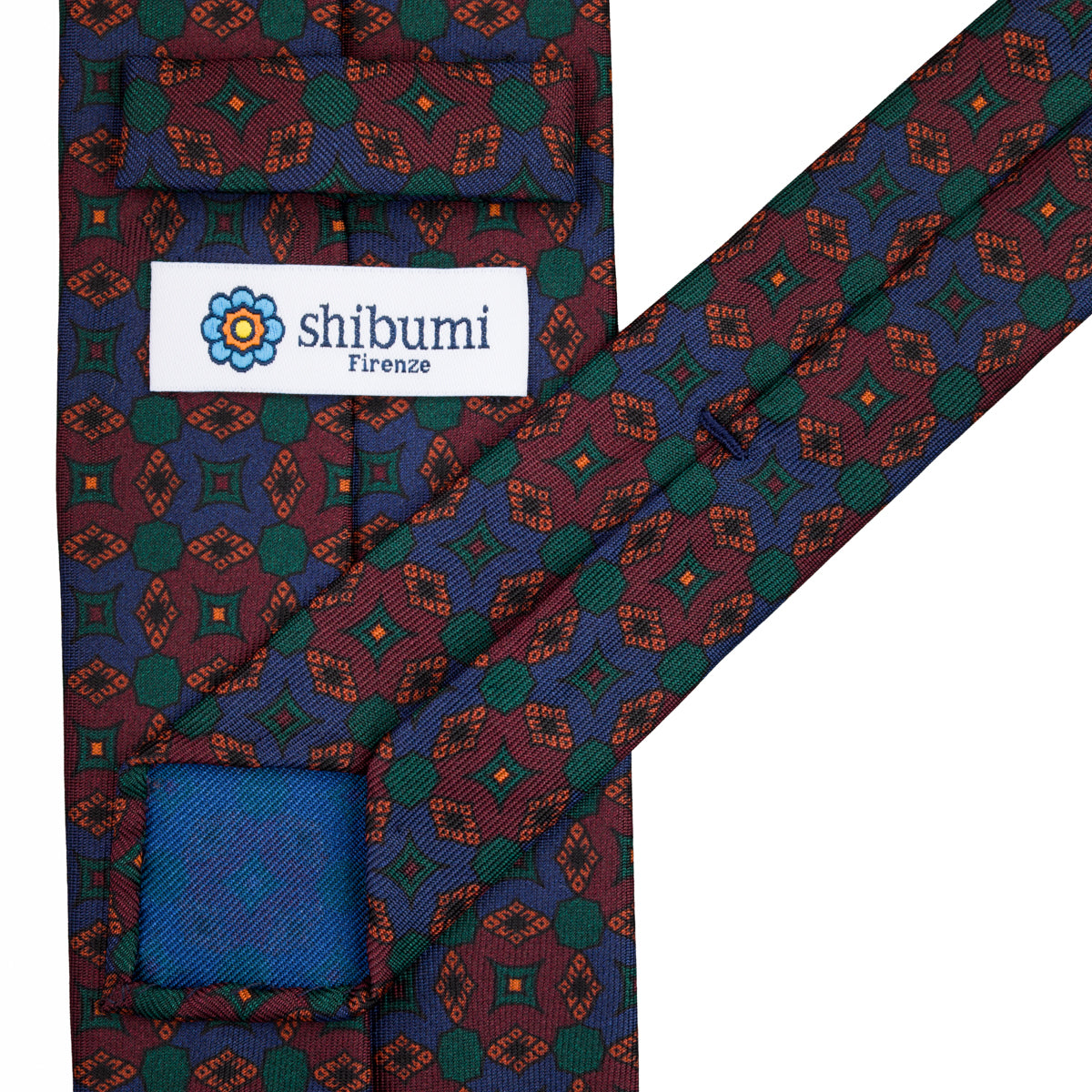 Ancient Madder Silk Tie - Navy - Hand-Rolled