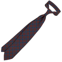 Ancient Madder Silk Tie - Navy - Hand-Rolled