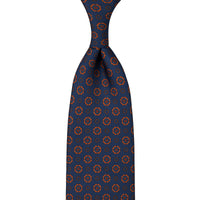 Ancient Madder Silk Tie - Navy - Hand-Rolled