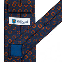 Ancient Madder Silk Tie - Navy - Hand-Rolled