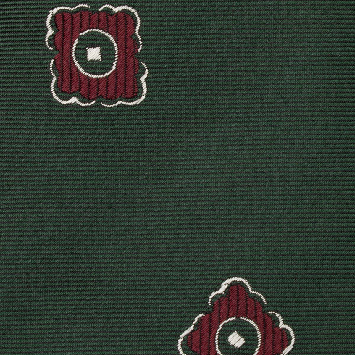 Floral Jacquard Silk Tie - Forest - Hand-Rolled