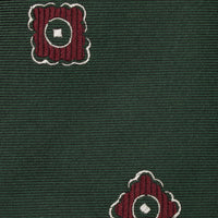 Floral Jacquard Silk Tie - Forest - Hand-Rolled